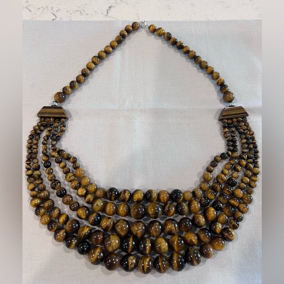 Tiger’s eye multi strand necklace - Picture 3 of 5